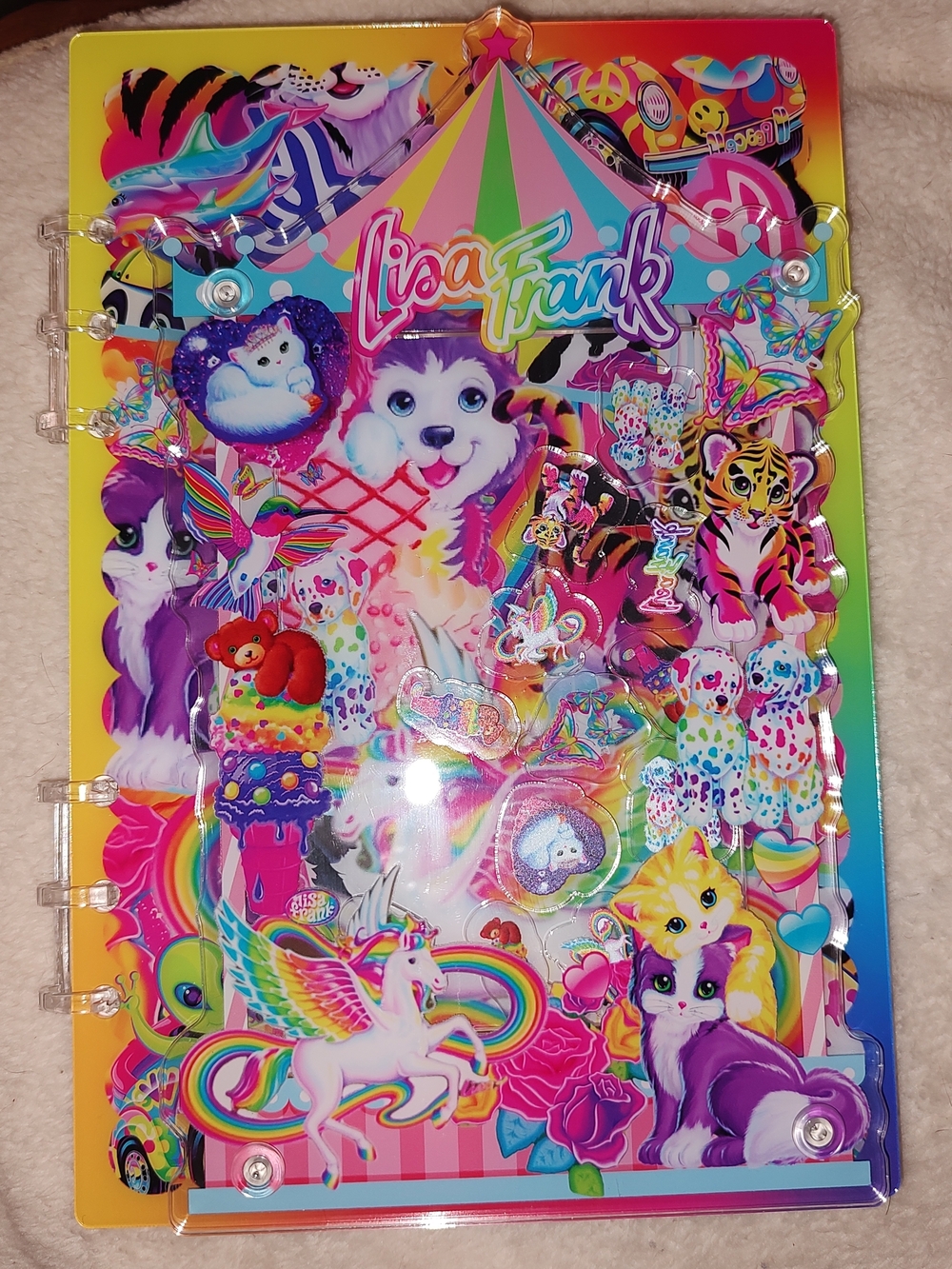 New! Lisa Frank Colorful Acrylic A5 Shaker Notebook With Paper